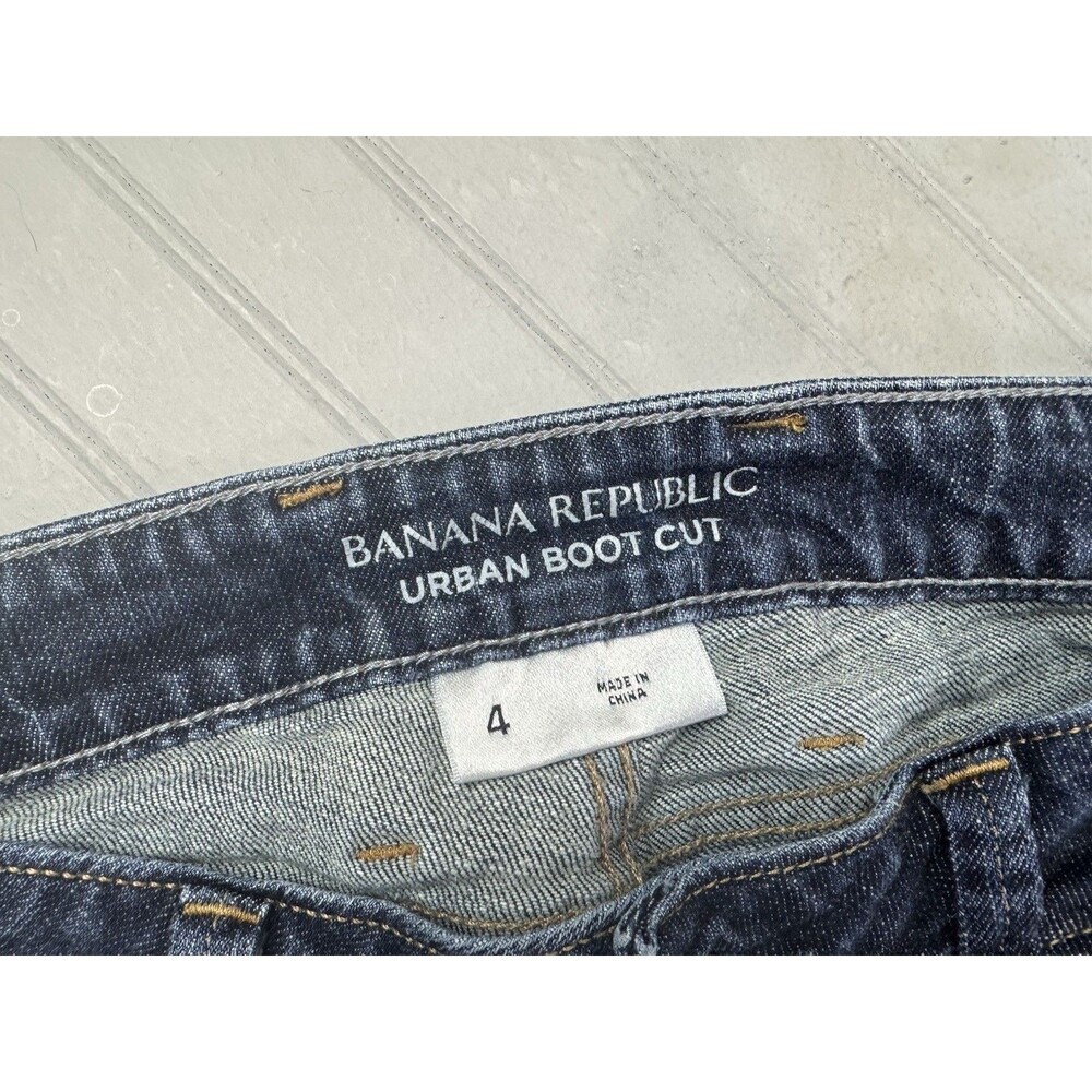 Banana Republic Size 4 Womens Jeans Bootcut Stretch Dark Wash Low Rise - Picture 2 of 3